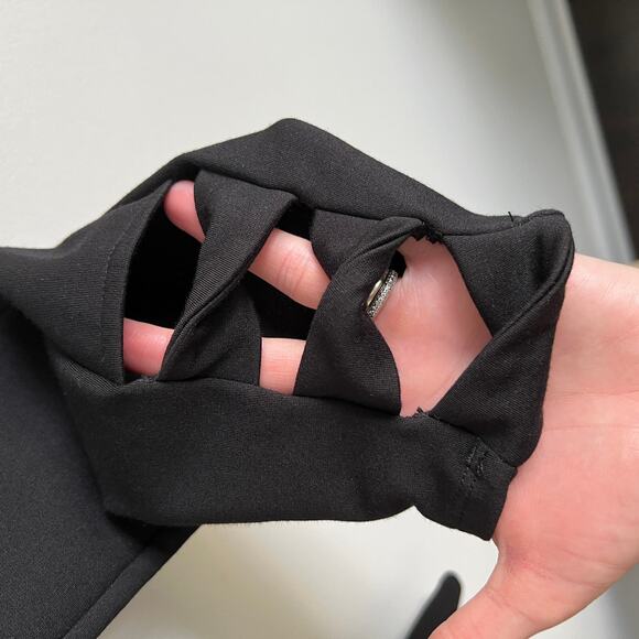 Carmen Marc Valvo Leggings Twist Ankle Detail Black PP NWT - Picture 3 of 6